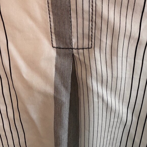 Bodil Midi Dress / Top Cream + Black Pockets Cotton OS Pleats Buttons Designer - Picture 5 of 15